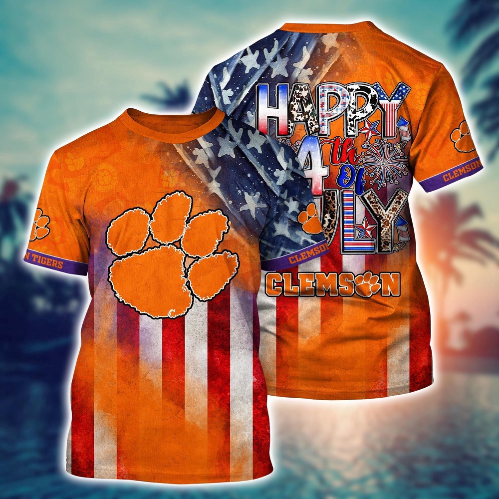 NCAA Clemson Tigers 3D T-Shirt Champion Comfort For Fans