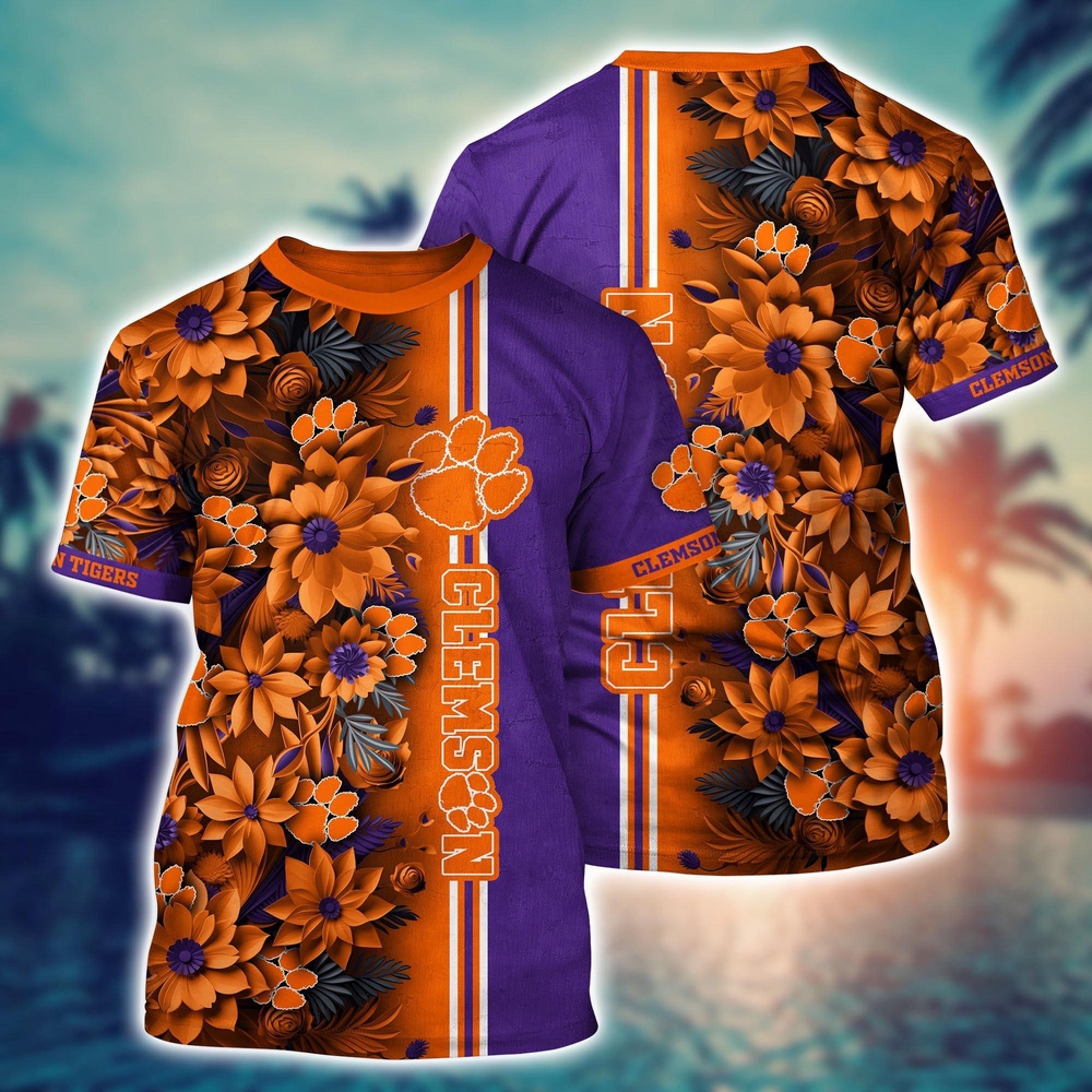 NCAA Clemson Tigers 3D T-Shirt Signature Style Elegance For Sports Fans