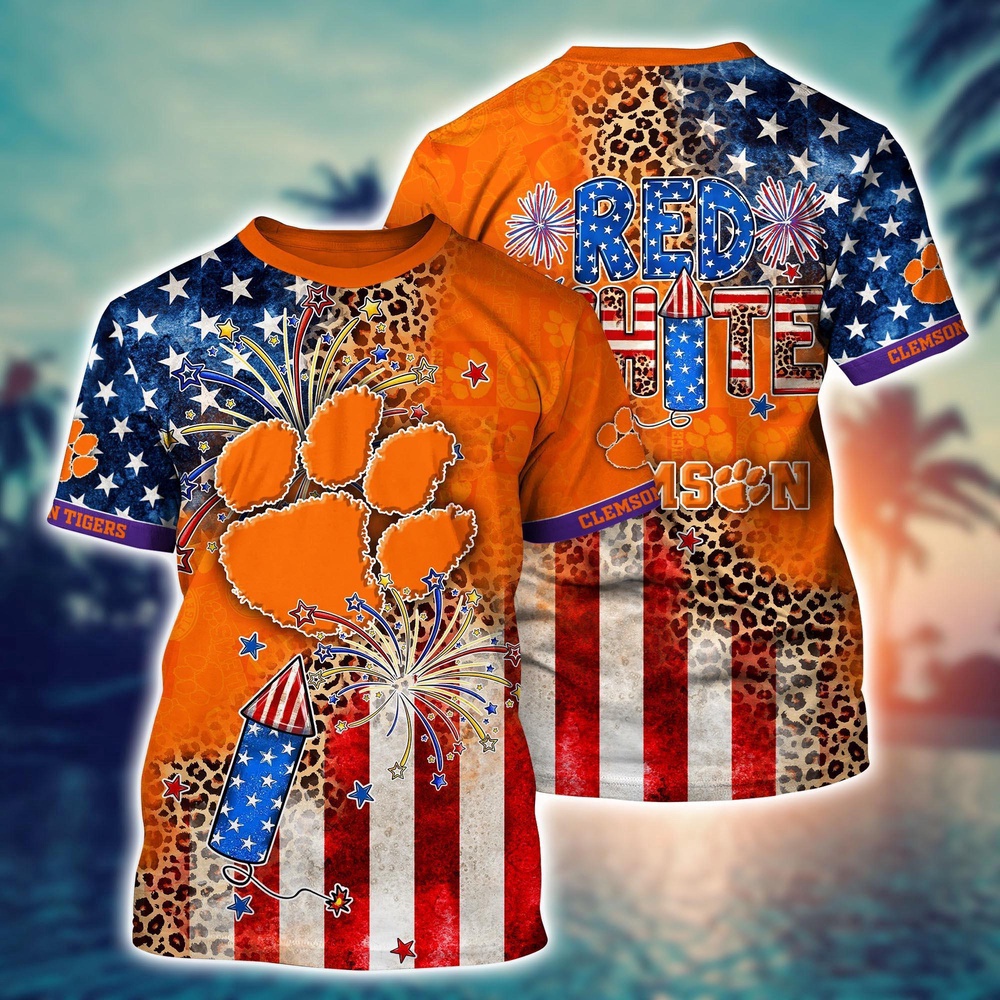 NCAA Clemson Tigers 3D T-Shirt Sleek Campus Style For Fans
