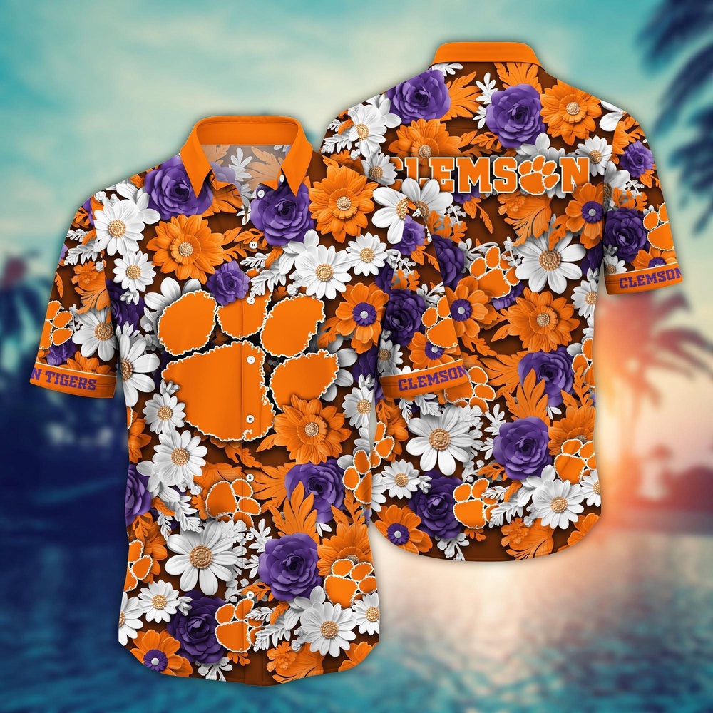 NCAA Clemson Tigers Hawaiian Shirt Blossom Burst Bliss For Sports Fans