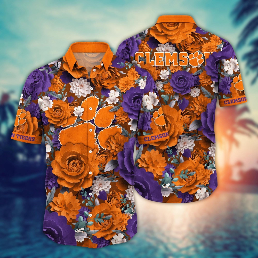 NCAA Clemson Tigers Hawaiian Shirt Champion Bloom Parade For Fans NCAA Clemson Tigers Hawaiian Shirt Champion Bloom Parade For Fans