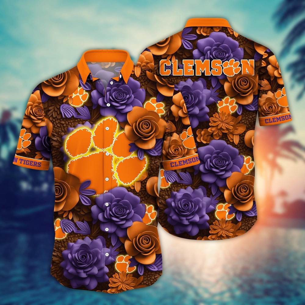 NCAA Clemson Tigers Hawaiian Shirt Floral Rhapsody For Sports Fans