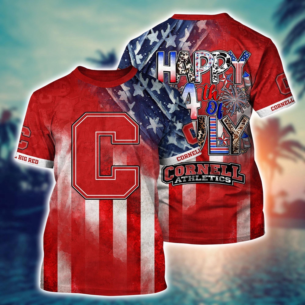 NCAA Cornell Big Red 3D T-Shirt Athletic Trends For Fans