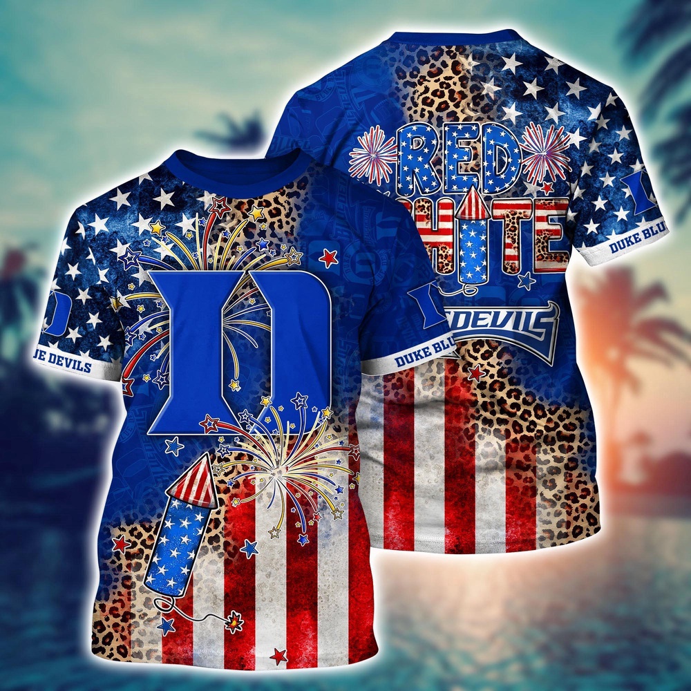NCAA Duke Blue Devils 3D T-Shirt Sleek Layers Elegance For Fans
