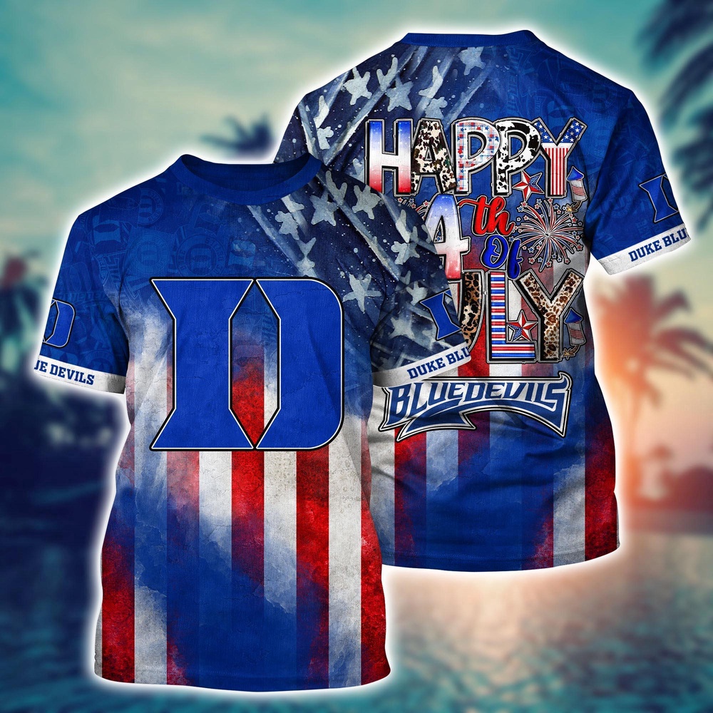 NCAA Duke Blue Devils 3D T-Shirt Sporty Bliss For Fans NCAA Duke Blue Devils 3D T-Shirt Sporty Bliss For Fans