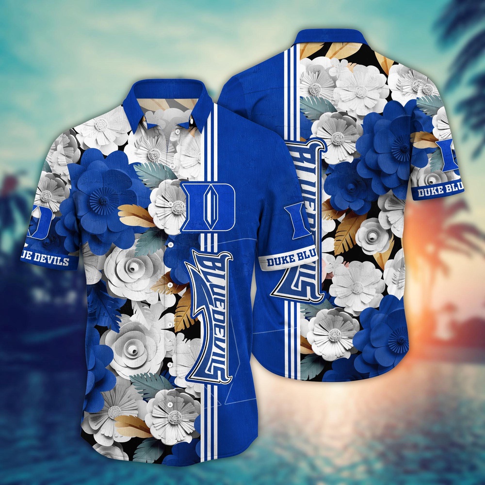 NCAA Duke Blue Devils Hawaiian Shirt Blossom Bliss Cascade For Sports Fans