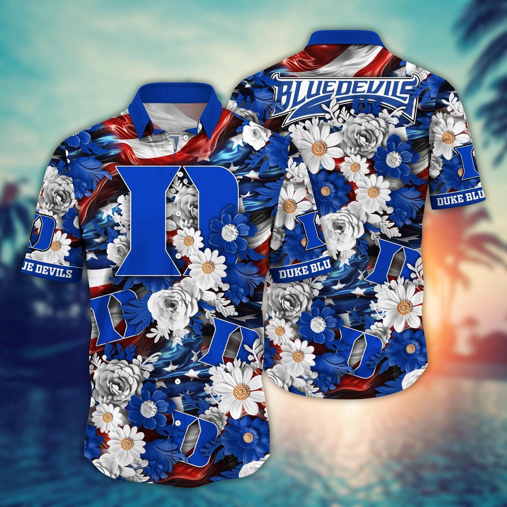 NCAA Duke Blue Devils Hawaiian Shirt Campus Bloom Elegance Gift For Fans NCAA Duke Blue Devils Hawaiian Shirt Campus Bloom Elegance Gift For Fans