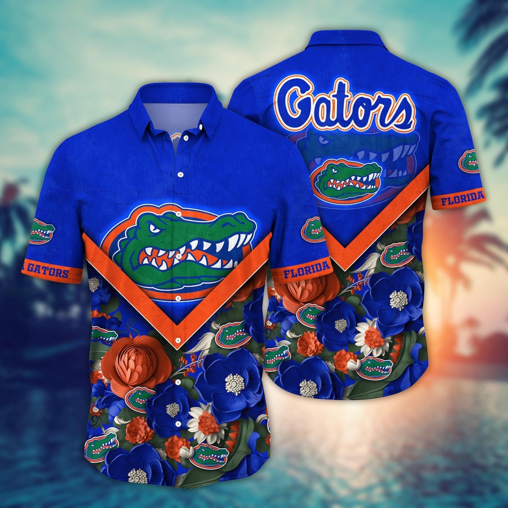 NCAA Florida Gators Hawaiian Shirt Blossom Blaze For Fans NCAA Florida Gators Hawaiian Shirt Blossom Blaze For Fans