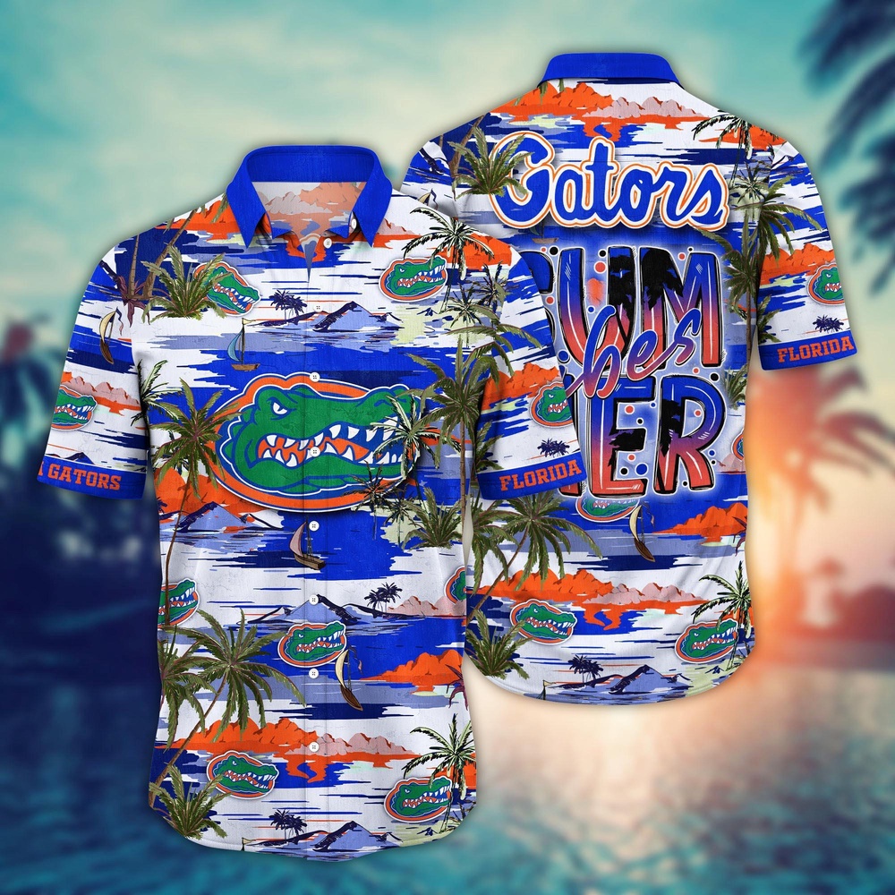 NCAA Florida Gators Hawaiian Shirt Palm Tree Cascade For Sports Fans