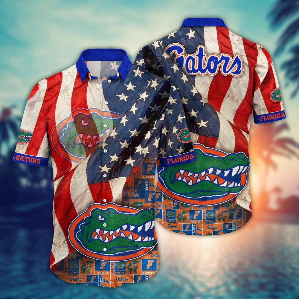 NCAA Florida Gators Hawaiian Shirt US Flags Elegance For Sports Fans