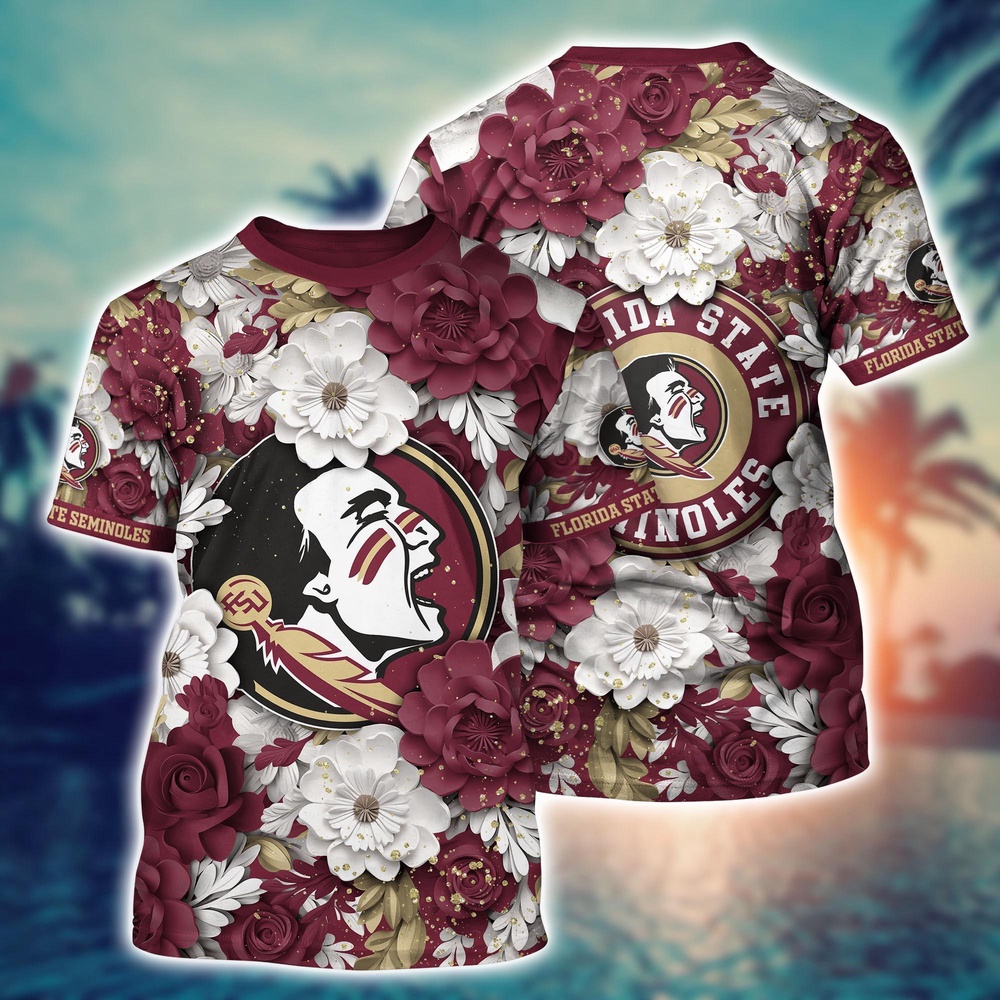 NCAA Florida State Seminoles 3D T-Shirt Casual Elegance Blissful For Sports Fans