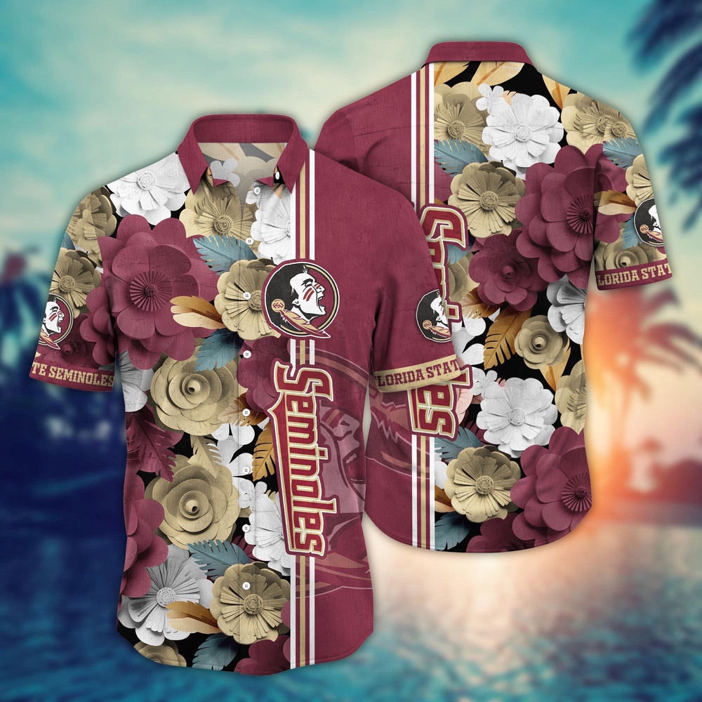 NCAA Florida State Seminoles Hawaiian Shirt Blossom Bliss Cascade For Sports Fans