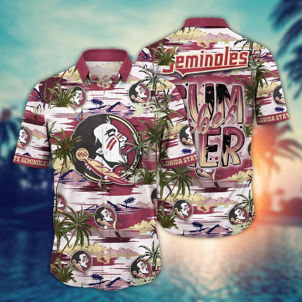 NCAA Florida State Seminoles Hawaiian Shirt Palm Tree Cascade For Sports Fans