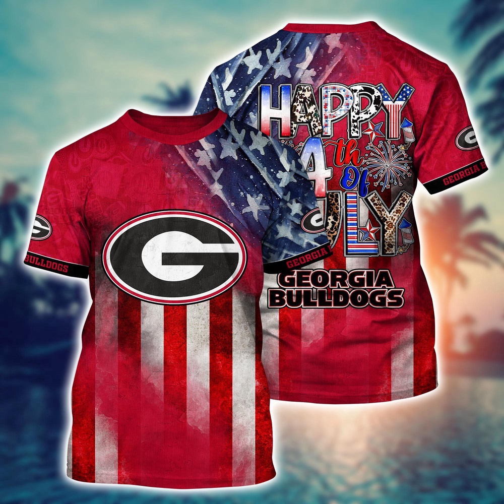 NCAA Georgia Bulldogs 3D T-Shirt Champion Comfort For Fans NCAA Georgia Bulldogs 3D T-Shirt Champion Comfort For Fans