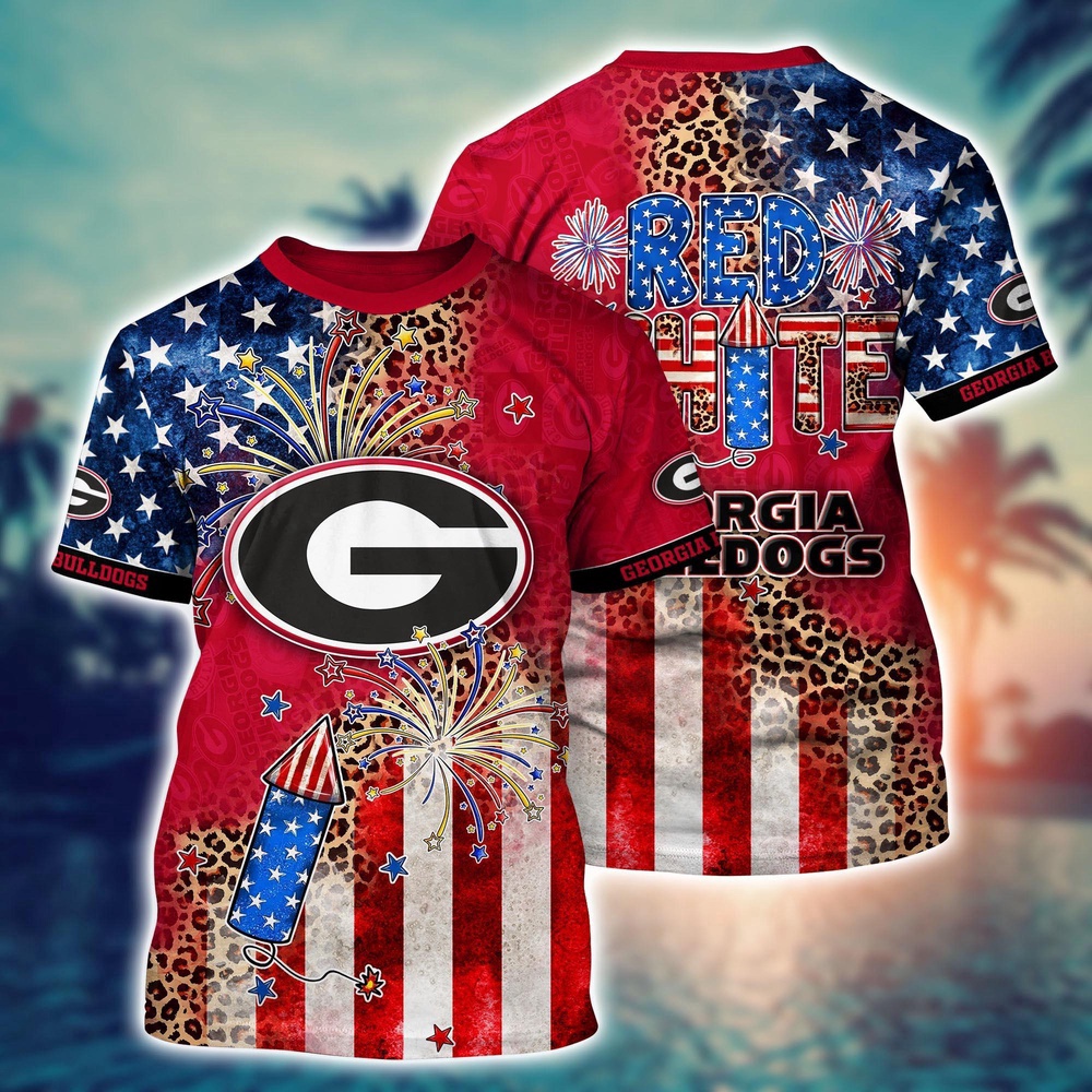 NCAA Georgia Bulldogs 3D T-Shirt Sleek Campus Style For Fans NCAA Georgia Bulldogs 3D T-Shirt Sleek Campus Style For Fans