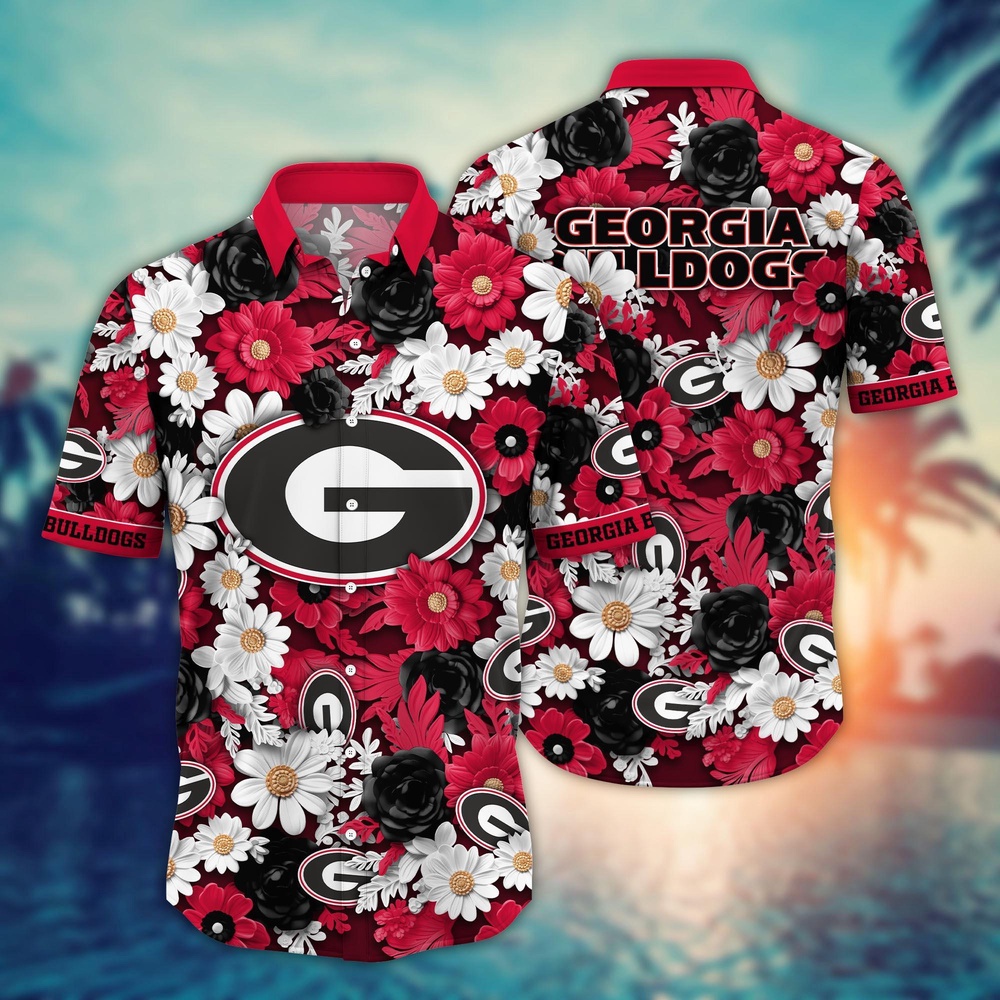 NCAA Georgia Bulldogs Hawaiian Shirt Blossom Burst Bliss For Sports Fans