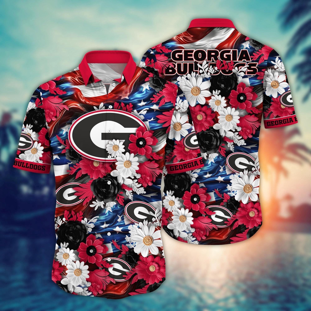 NCAA Georgia Bulldogs Hawaiian Shirt Campus Couture Gift For Fans NCAA Georgia Bulldogs Hawaiian Shirt Campus Couture Gift For Fans