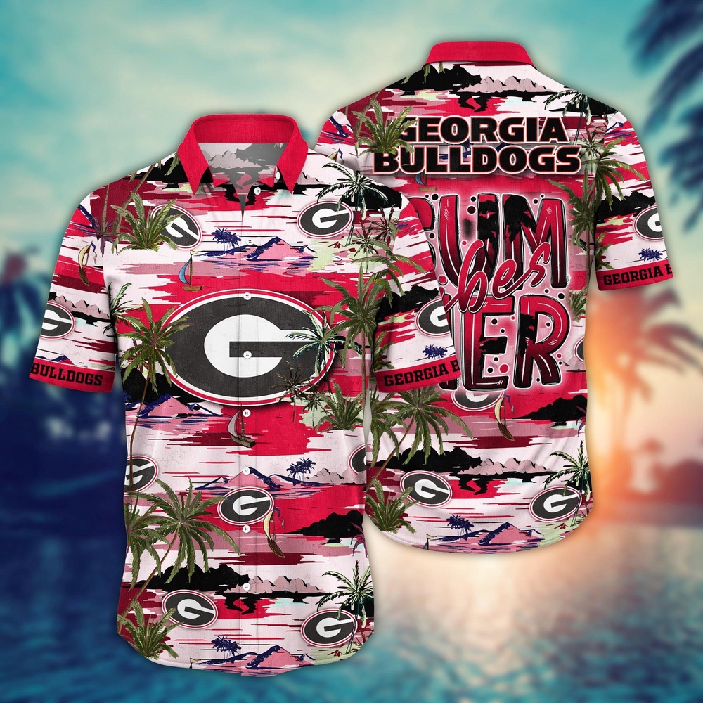 NCAA Georgia Bulldogs Hawaiian Shirt Tropical Bliss Brigade For Sports Fans