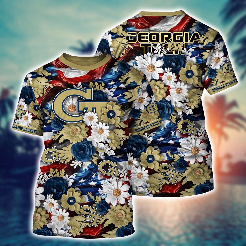 NCAA Georgia Tech Yellow Jackets 3D T-Shirt Signature Bliss For Fans