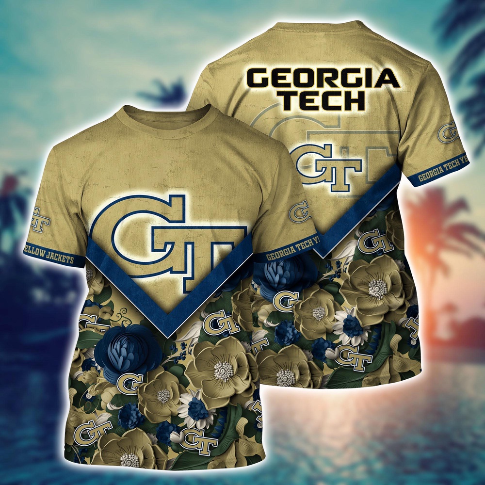 NCAA Georgia Tech Yellow Jackets 3D T-Shirt Sporty Elegance Bliss For Sports Fans NCAA Georgia Tech Yellow Jackets 3D T-Shirt Sporty Elegance Bliss For Sports Fans