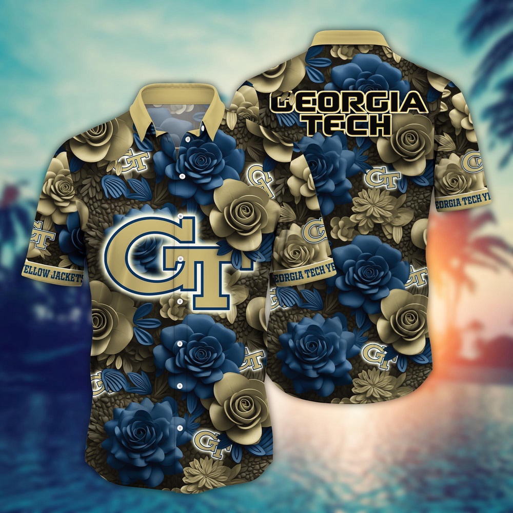 NCAA Georgia Tech Yellow Jackets Hawaiian Shirt Campus Carnival For Sports Fans