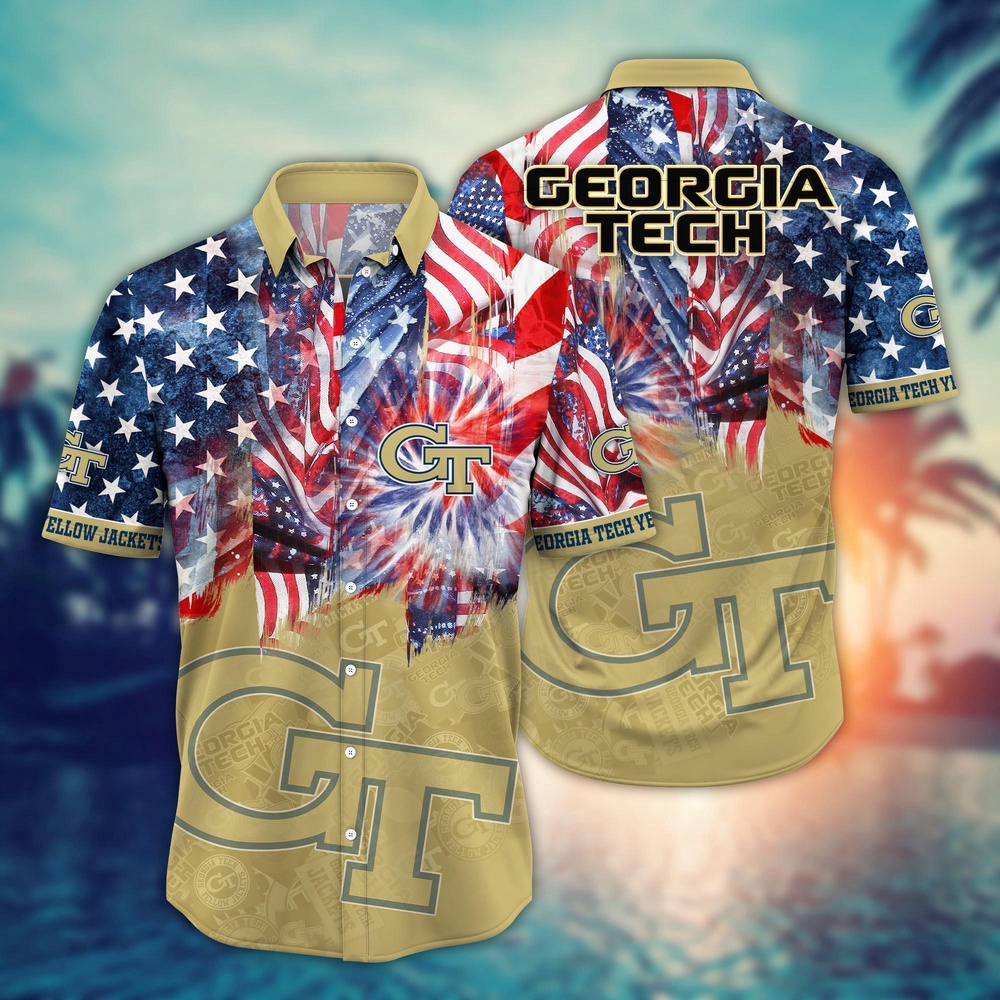 NCAA Georgia Tech Yellow Jackets Hawaiian Shirt Marching Band Bloom Gift For Fans