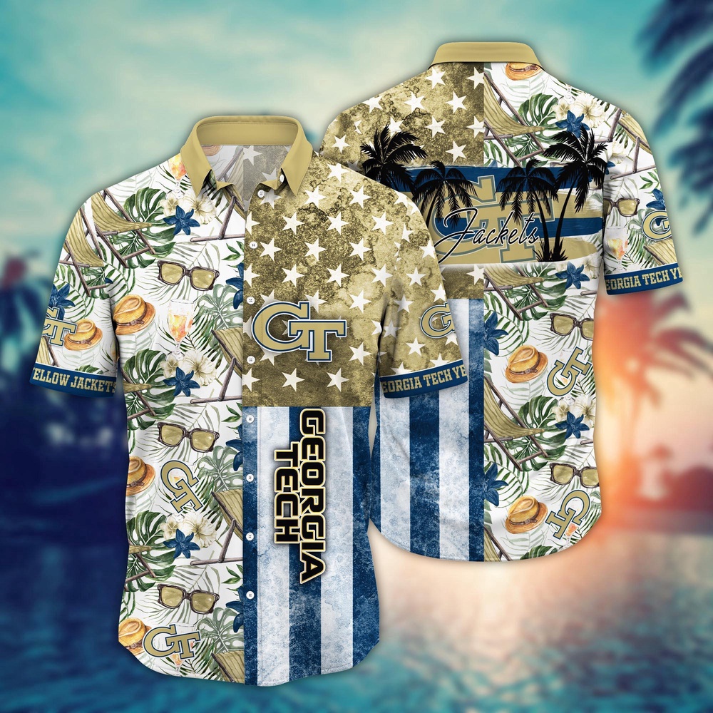 NCAA Georgia Tech Yellow Jackets Hawaiian Shirt Team Pride Paradise Gift For Fans NCAA Georgia Tech Yellow Jackets Hawaiian Shirt Team Pride Paradise Gift For Fans