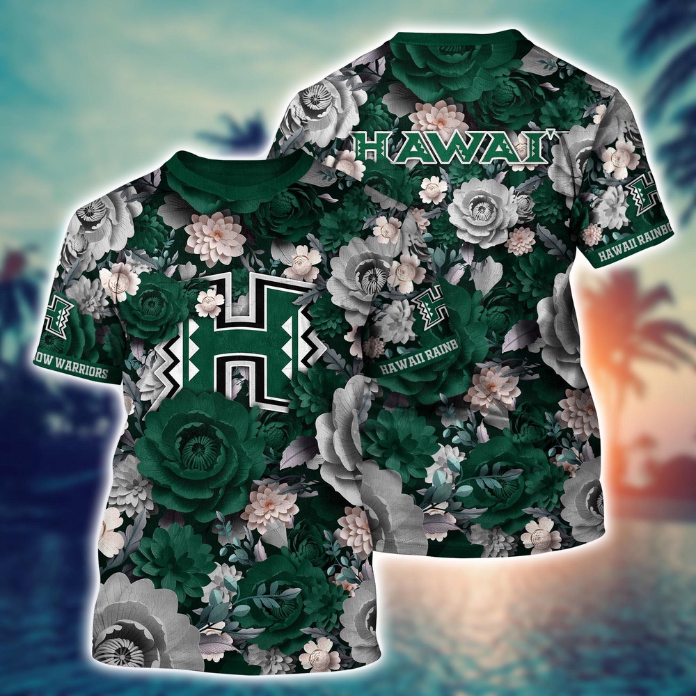 NCAA Hawaii Rainbow Warriors 3D T-Shirt Sleek Layers Of Bliss For Sports Fans