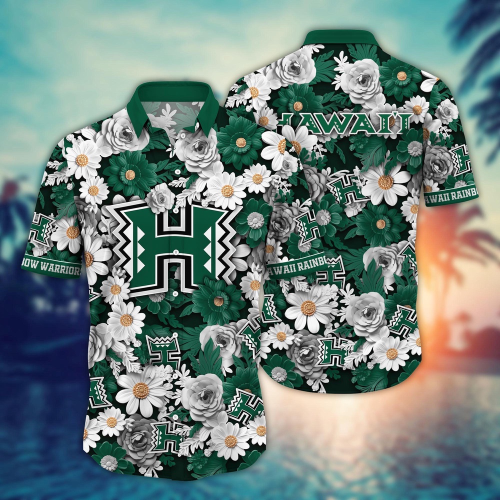 NCAA Hawaii Rainbow Warriors Hawaiian Shirt Cheerful Bloom Beats For Sports Fans NCAA Hawaii Rainbow Warriors Hawaiian Shirt Cheerful Bloom Beats For Sports Fans
