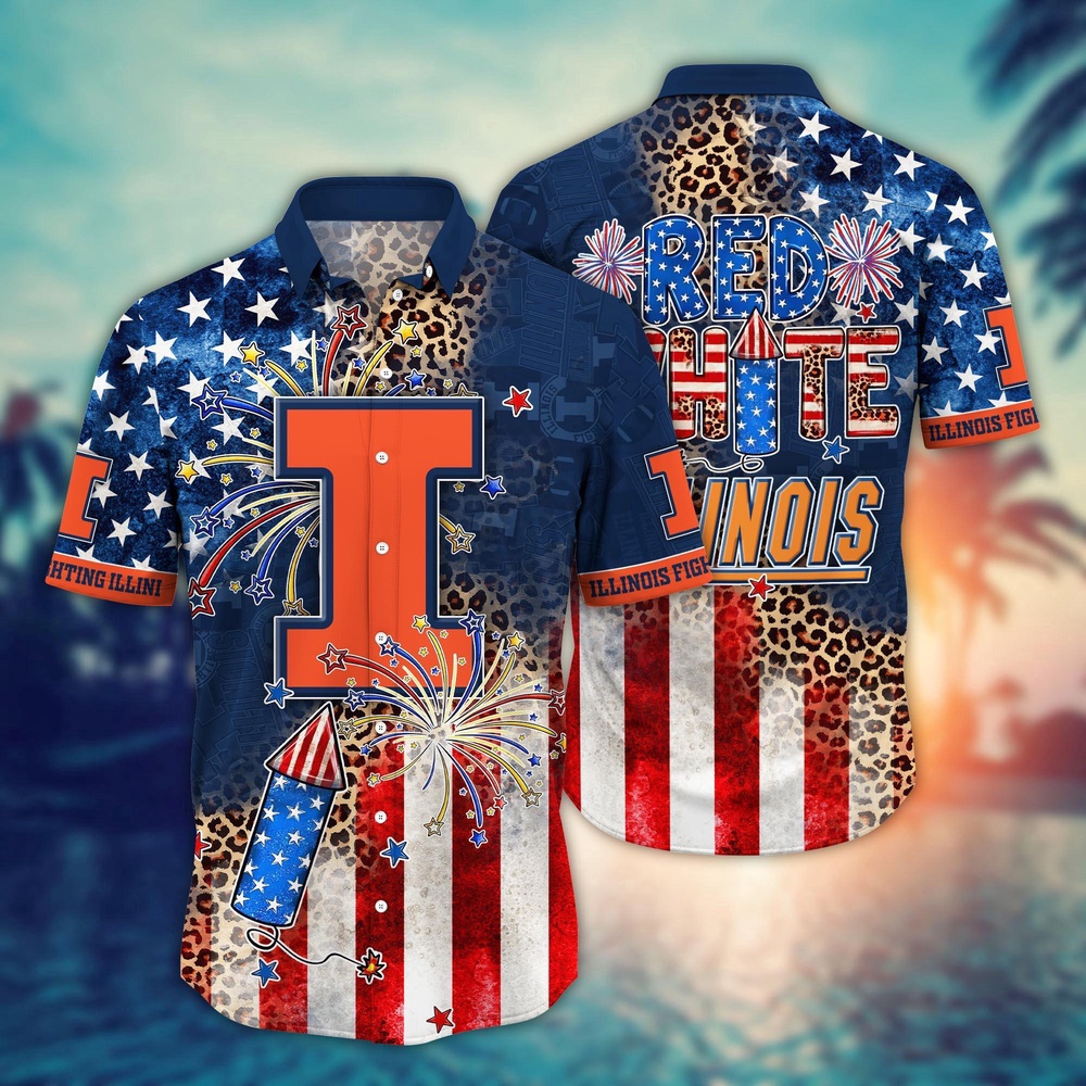NCAA Illinois Fighting Illini Hawaiian Shirt Aloha All Star Style Gift For Fans