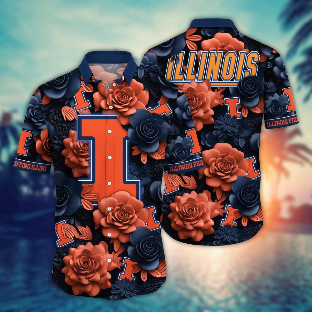 NCAA Illinois Fighting Illini Hawaiian Shirt Campus Carnival For Sports Fans