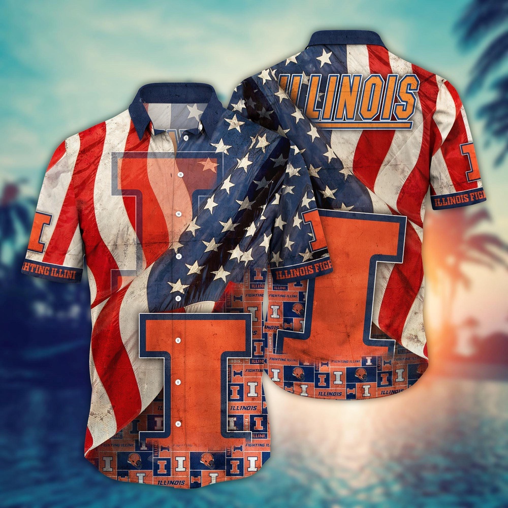 NCAA Illinois Fighting Illini Hawaiian Shirt Serenade In Style For Sports Fans NCAA Illinois Fighting Illini Hawaiian Shirt Serenade In Style For Sports Fans