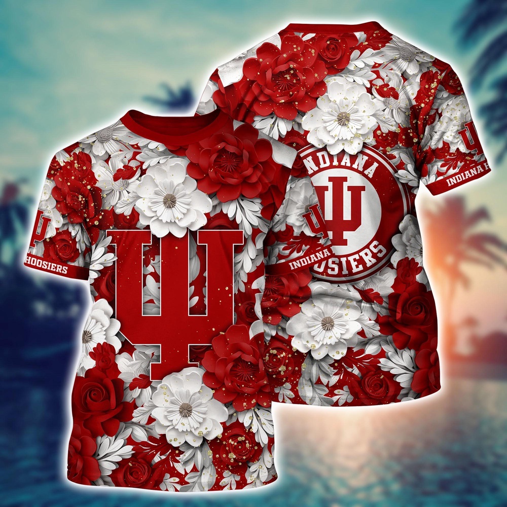 NCAA Indiana Hoosiers 3D T-Shirt Elegance In Style For Sports Fans