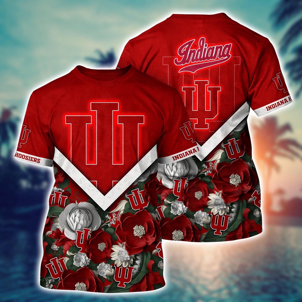 NCAA Indiana Hoosiers 3D T-Shirt Sporty Elegance Bliss For Sports Fans