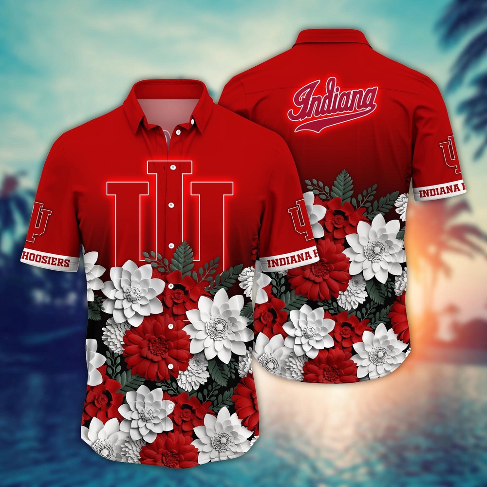 NCAA Indiana Hoosiers Hawaiian Shirt Blossom Bliss Cascade For Fans