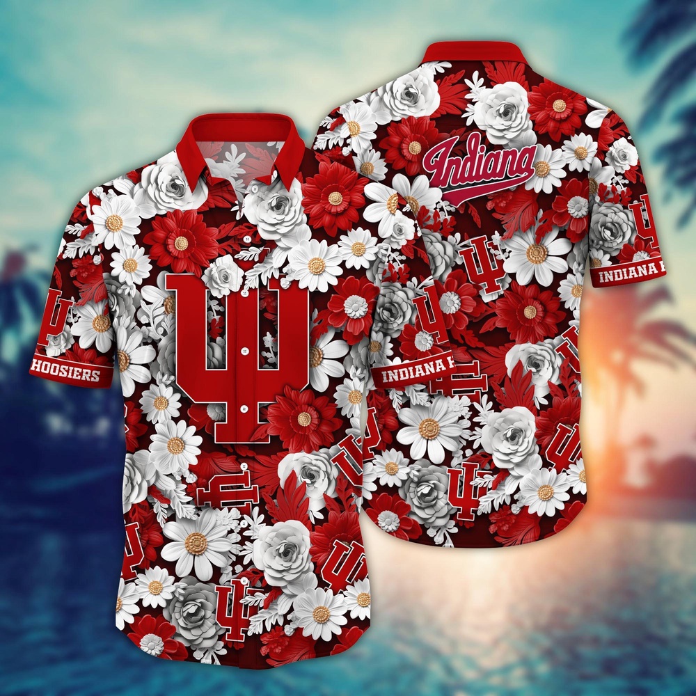 NCAA Indiana Hoosiers Hawaiian Shirt Cheerful Bloom Beats For Sports Fans