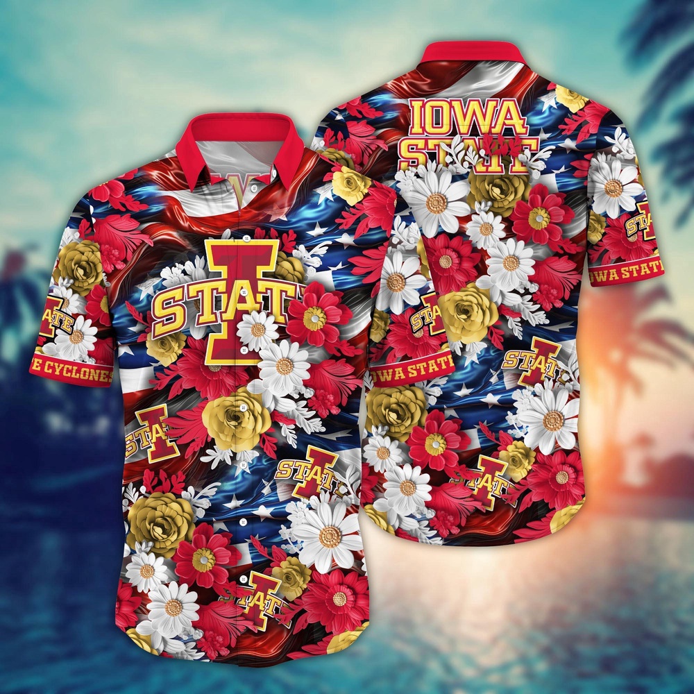 NCAA Iowa State Cyclones Hawaiian Shirt Campus Bloom Elegance Gift For Fans NCAA Iowa State Cyclones Hawaiian Shirt Campus Bloom Elegance Gift For Fans