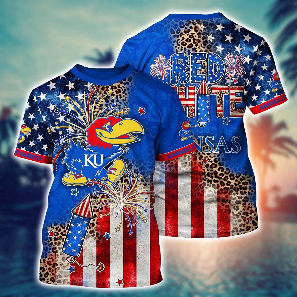 NCAA Kansas Jayhawks 3D T-Shirt Sleek Layers Elegance For Fans