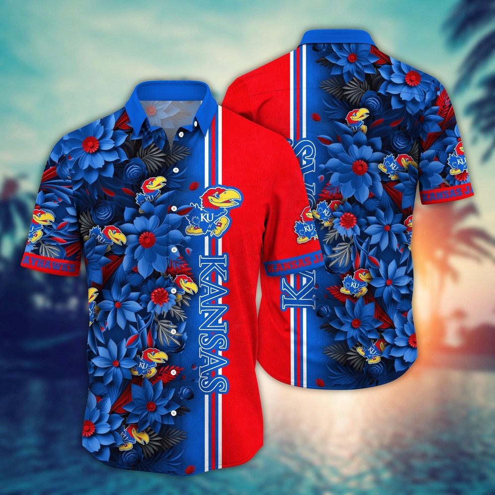 NCAA Kansas Jayhawks Hawaiian Shirt Paradise Found For Fans NCAA Kansas Jayhawks Hawaiian Shirt Paradise Found For Fans