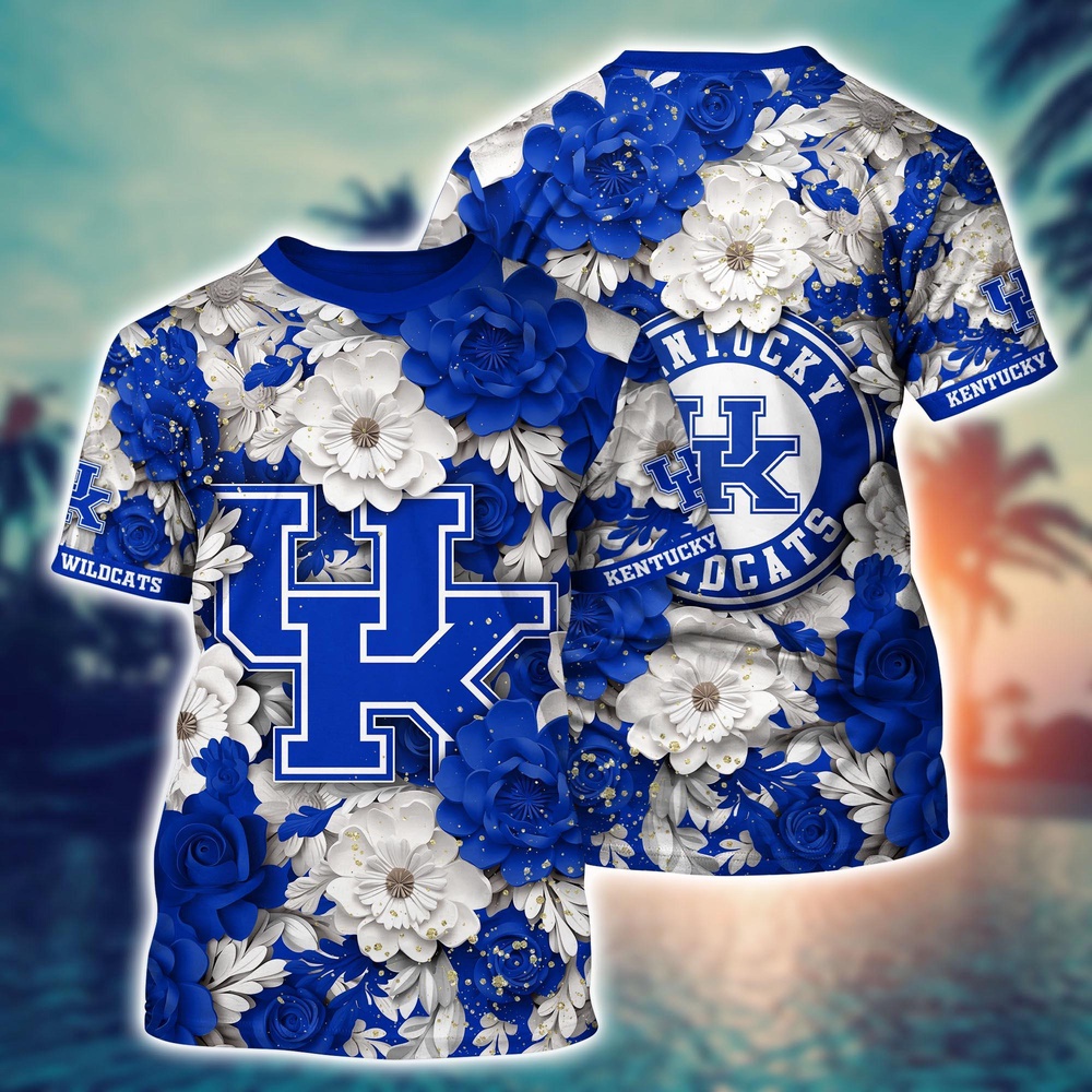 NCAA Kentucky Wildcats 3D T-Shirt Casual Elegance Blissful For Sports Fans