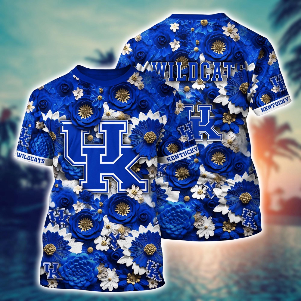 NCAA Kentucky Wildcats 3D T-Shirt Elegance in Motion For Sports Fans