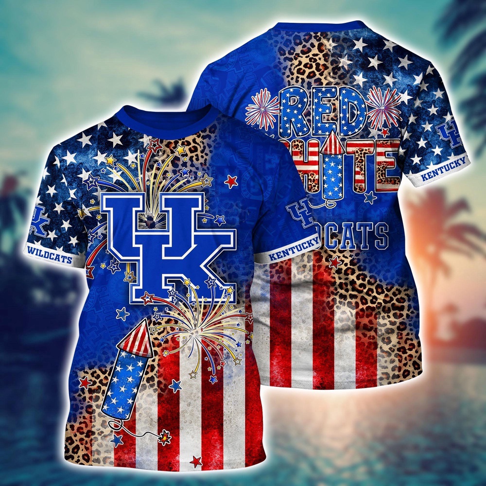 NCAA Kentucky Wildcats 3D T-Shirt Sleek Layers Elegance For Fans