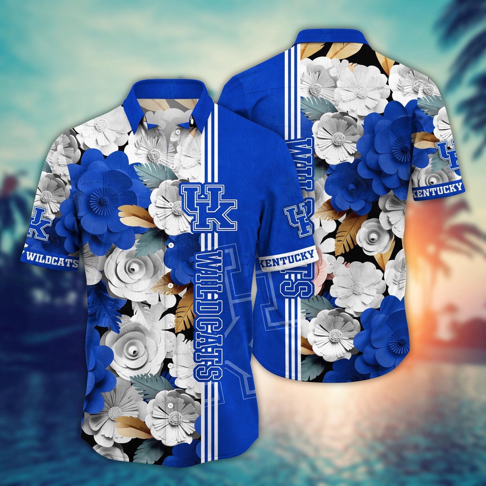 NCAA Kentucky Wildcats Hawaiian Shirt Blossom Bliss Cascade For Sports Fans NCAA Kentucky Wildcats Hawaiian Shirt Blossom Bliss Cascade For Sports Fans