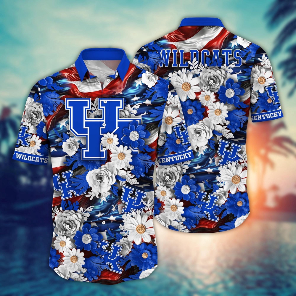 NCAA Kentucky Wildcats Hawaiian Shirt Campus Bloom Elegance Gift For Fans NCAA Kentucky Wildcats Hawaiian Shirt Campus Bloom Elegance Gift For Fans