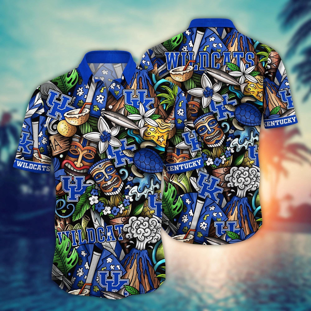 NCAA Kentucky Wildcats Hawaiian Shirt Campus Blossom Bliss Gift For Fans NCAA Kentucky Wildcats Hawaiian Shirt Campus Blossom Bliss Gift For Fans