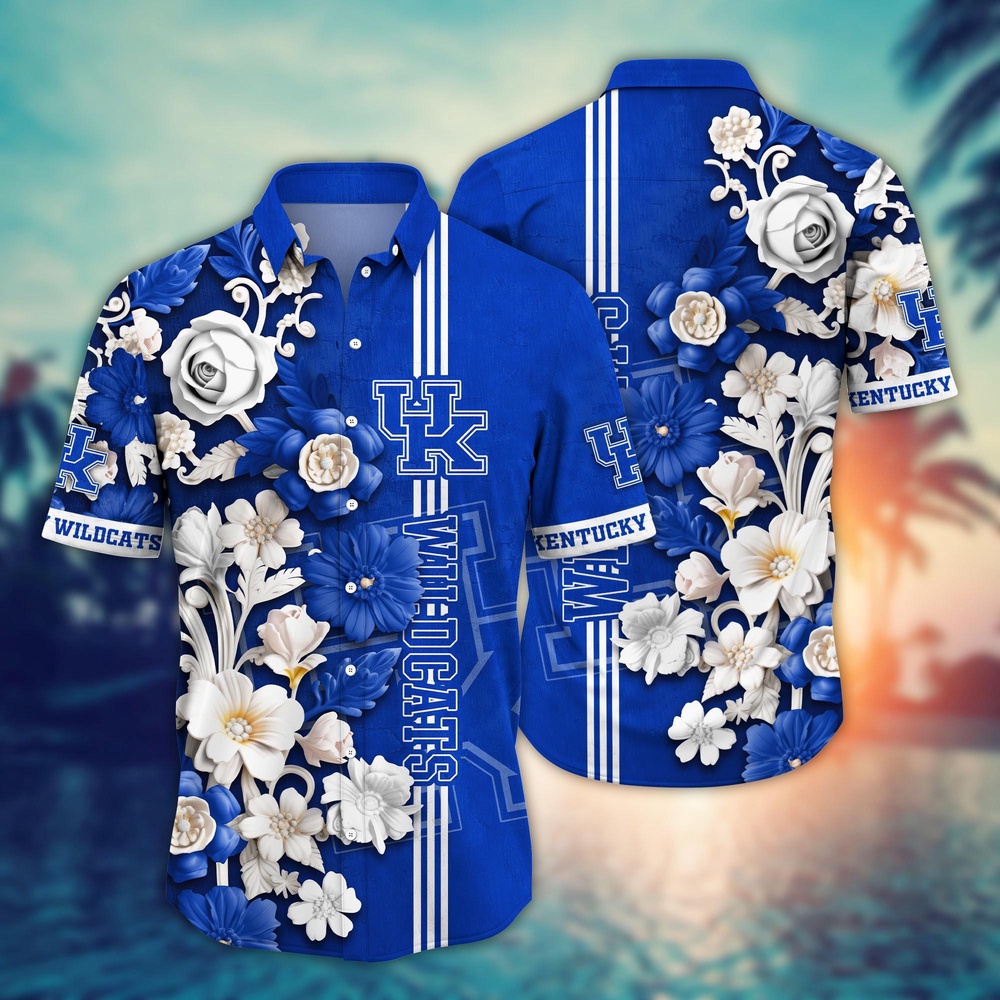 NCAA Kentucky Wildcats Hawaiian Shirt Floral Fantasy Fiesta For Sports Fans NCAA Kentucky Wildcats Hawaiian Shirt Floral Fantasy Fiesta For Sports Fans
