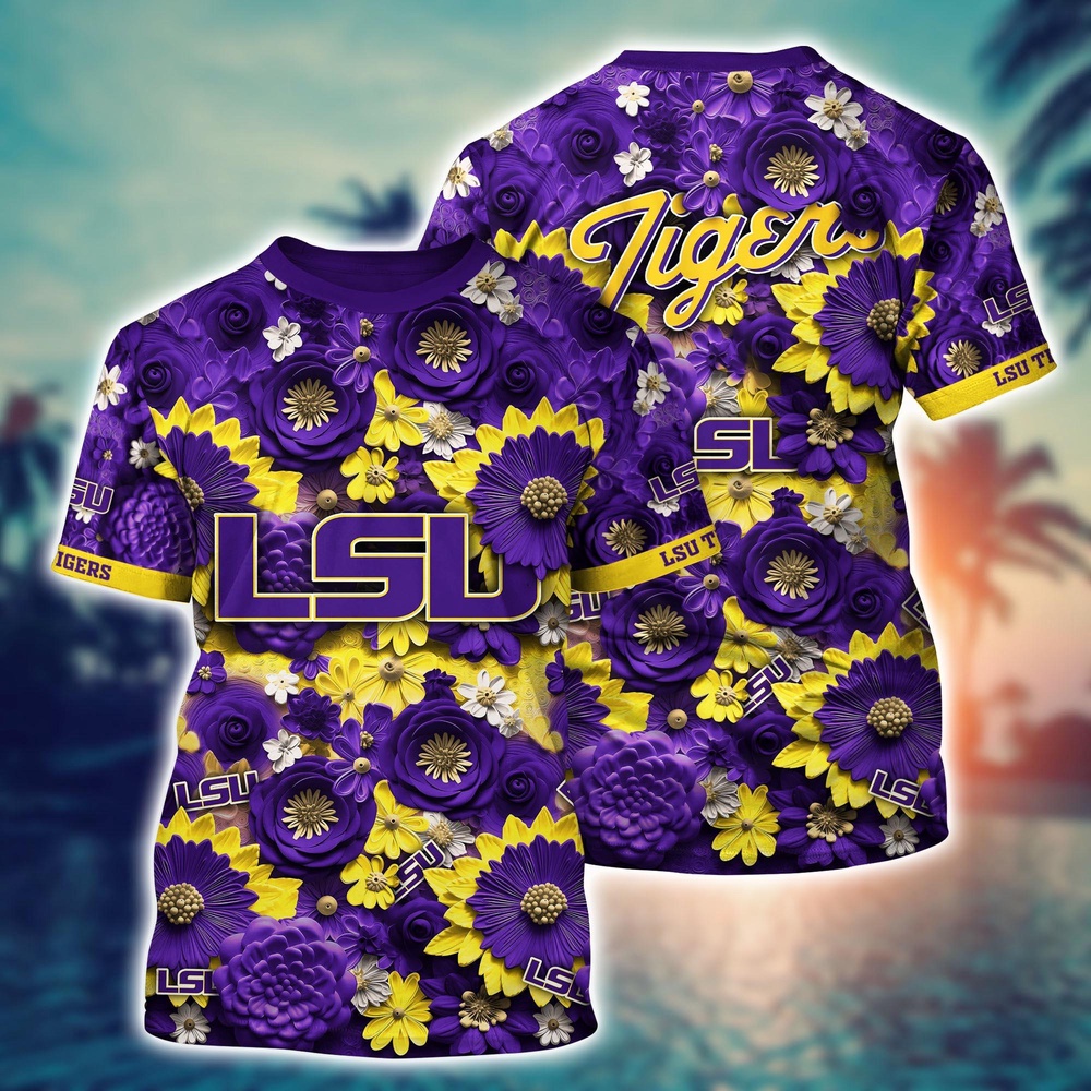 NCAA LSU TIGERS 3D T-Shirt Athletic Aura Trends For Sports Fans