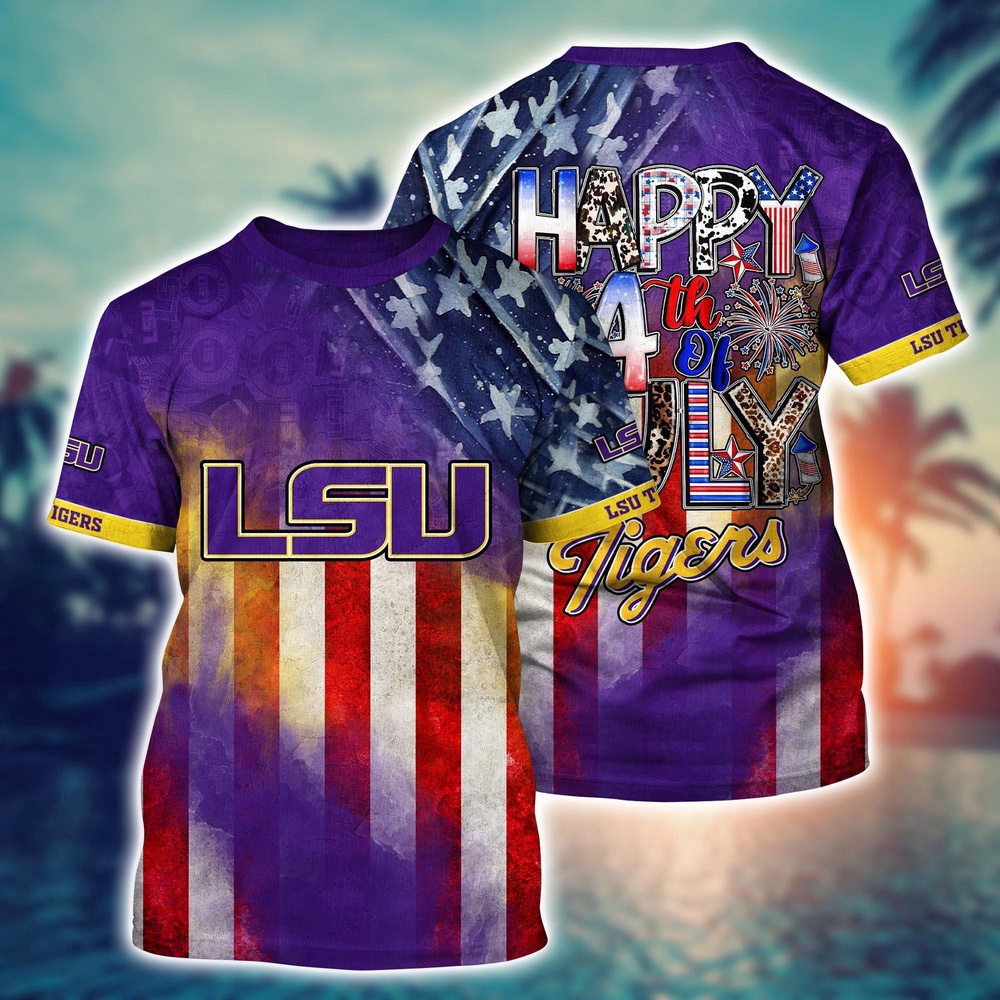 NCAA LSU TIGERS 3D T-Shirt Champion Comfort For Fans