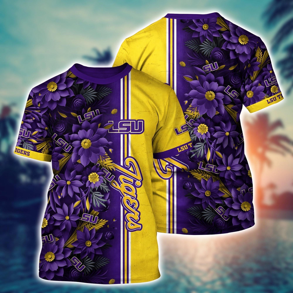 NCAA LSU TIGERS 3D T-Shirt Signature Style Elegance For Sports Fans