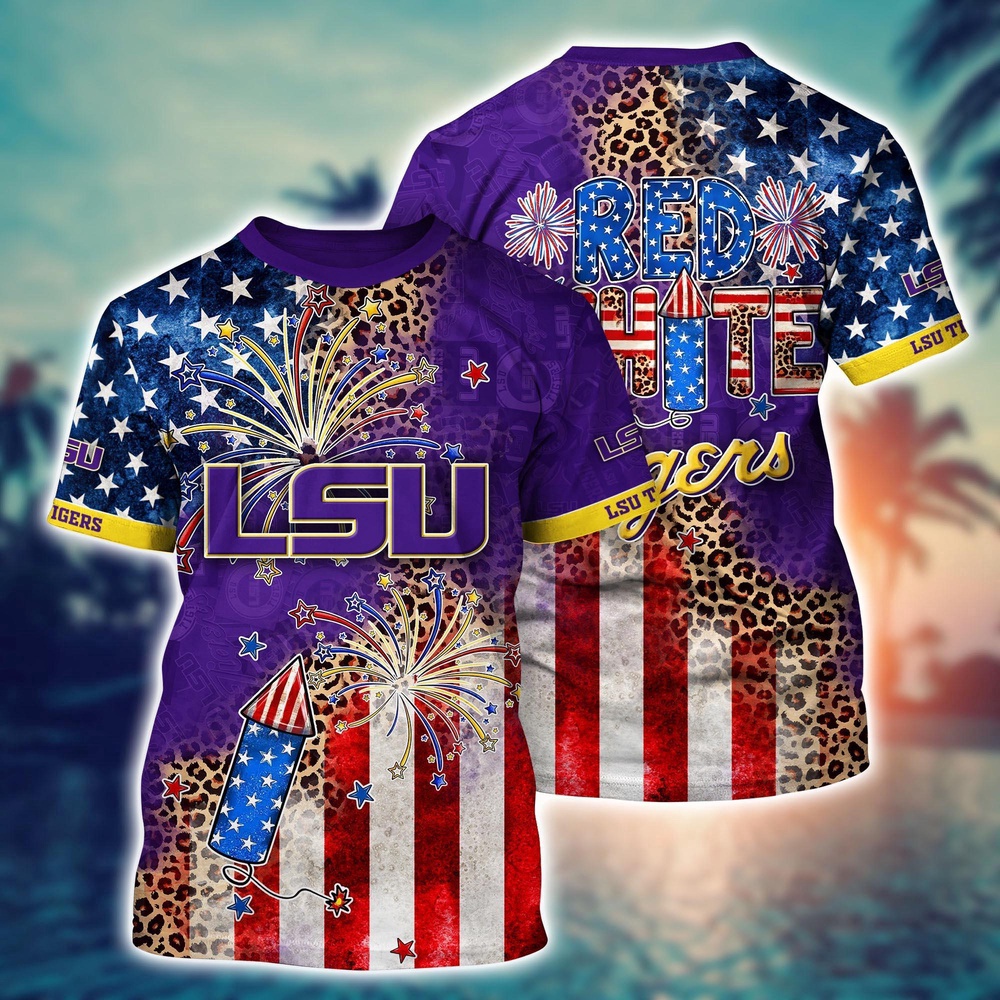 NCAA LSU TIGERS 3D T-Shirt Sleek Campus Style For Fans